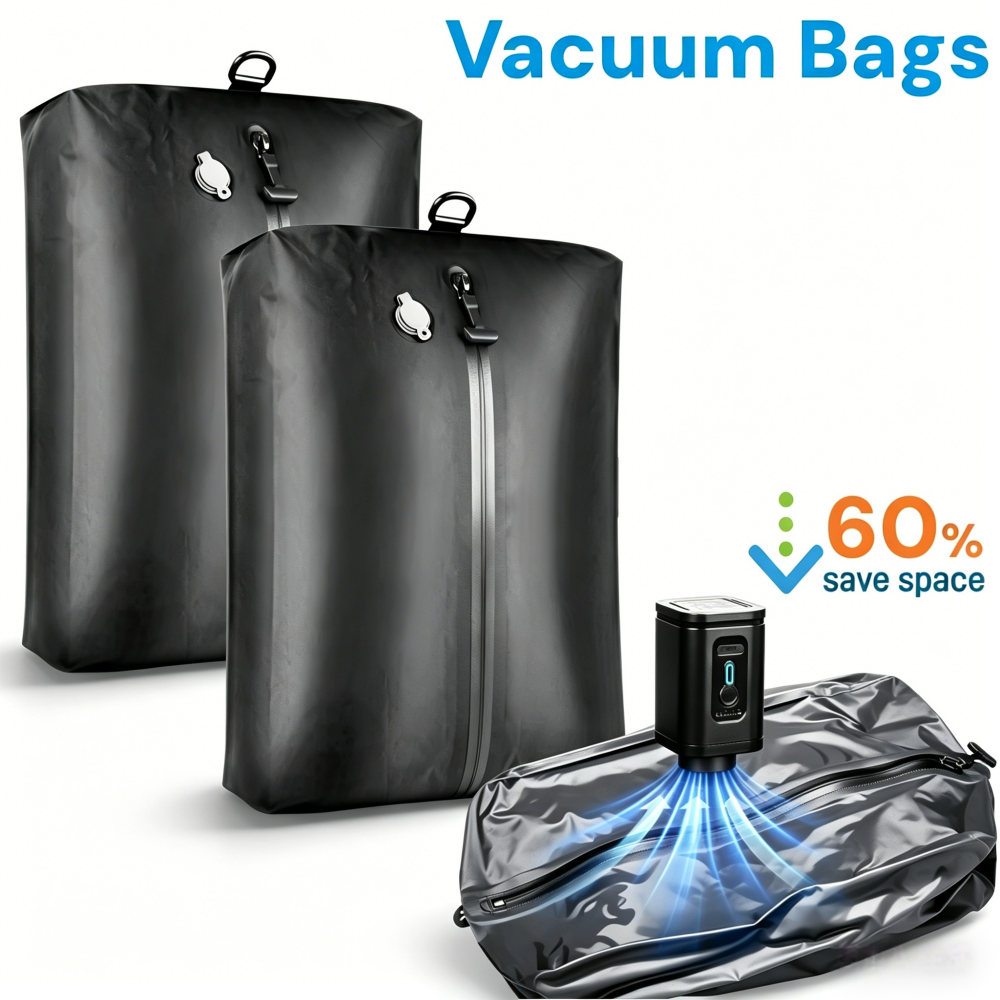 Travel Accessories Packing Cubes - Travel Essentials Vacuum Storage Bags Luggage