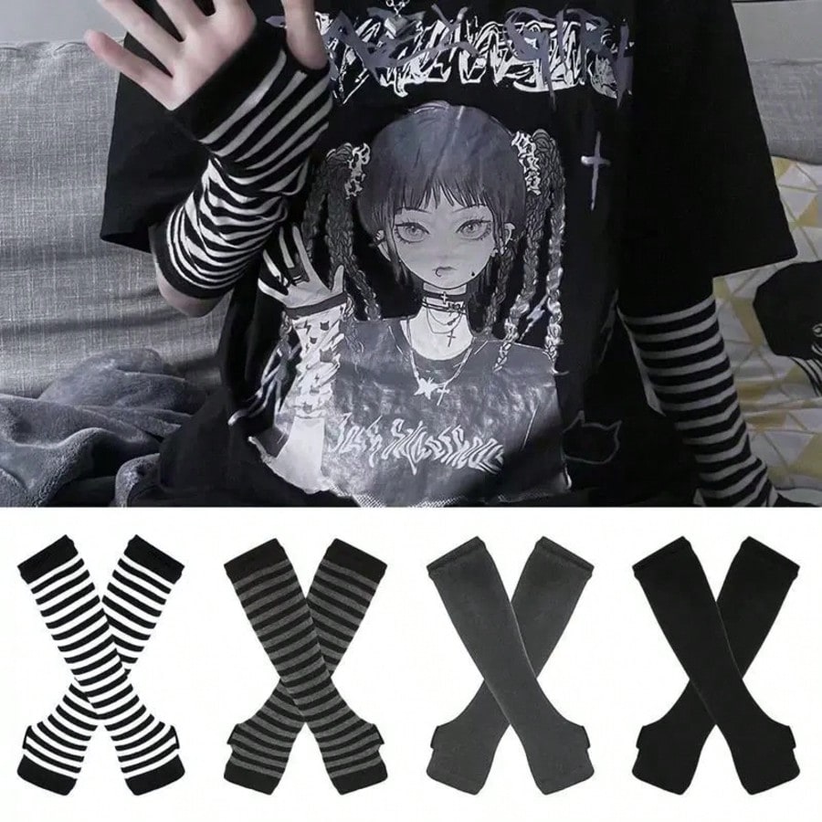 Travel Accessories Unisex - 1 Pair Y2K Punk Striped Knitted