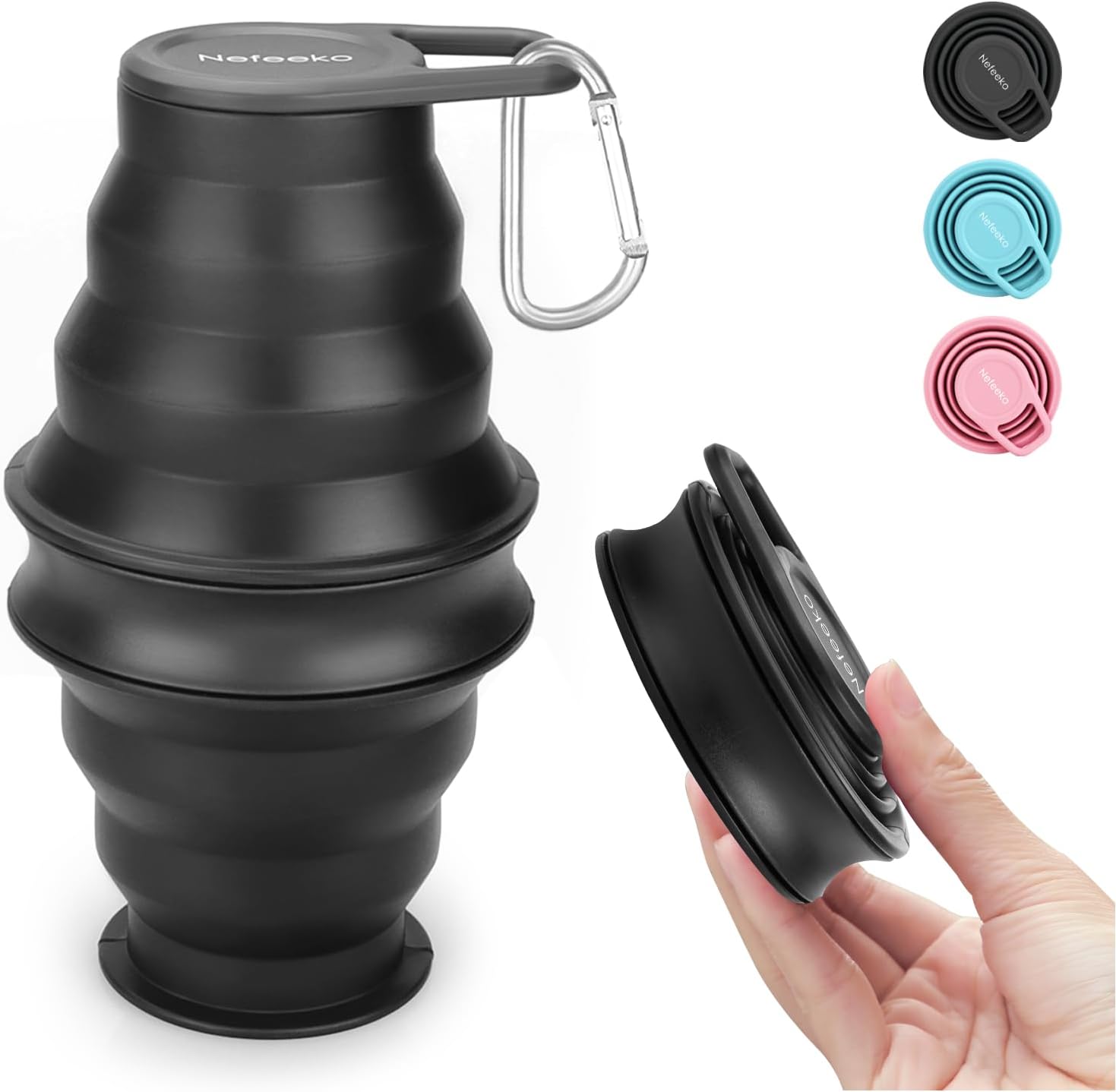 Water Bottle Collapsible - 17oz Collapsible Water Bottle, BPA Free