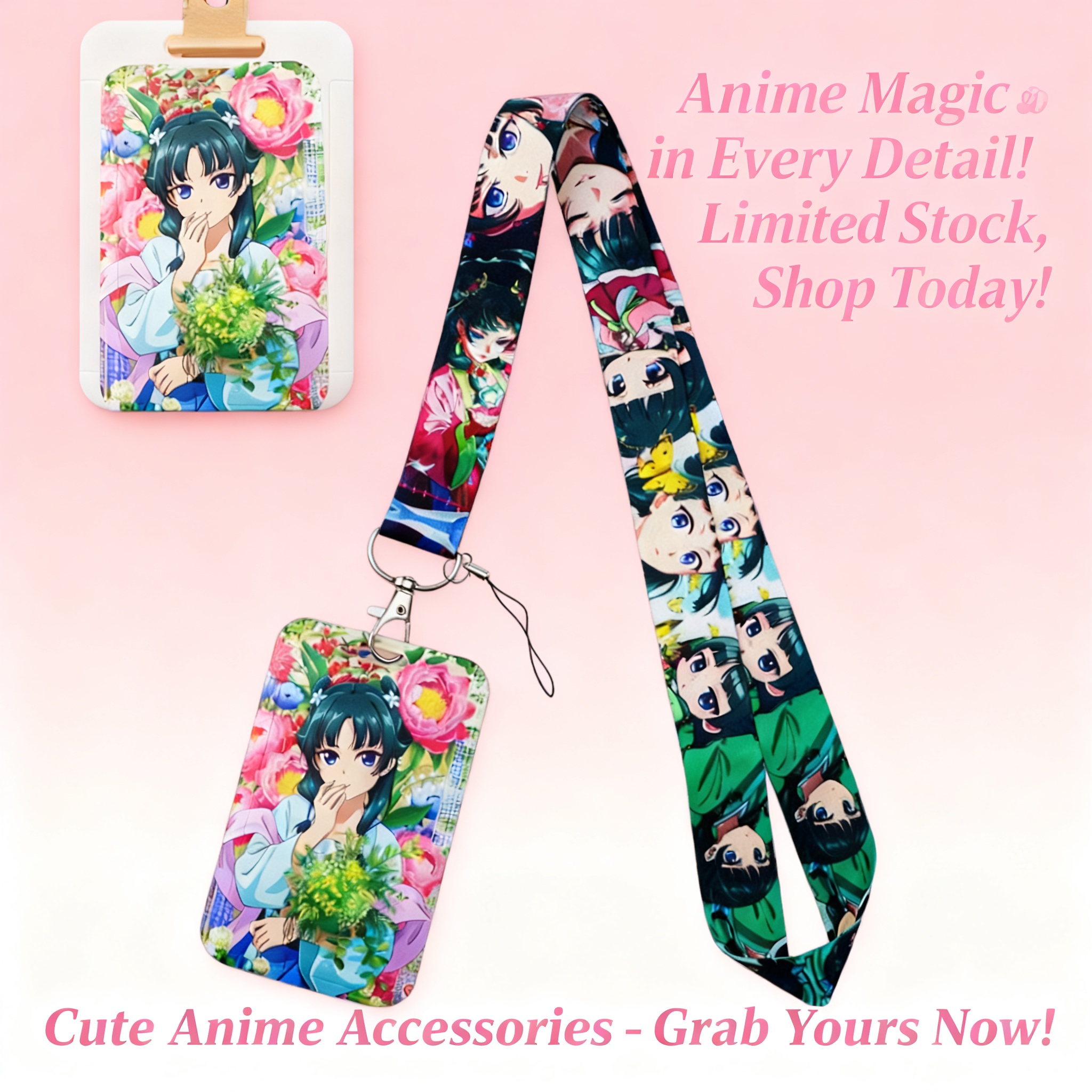 Travel Accessories Gifts - Cute Anime Girl Lanyard Neck Strap