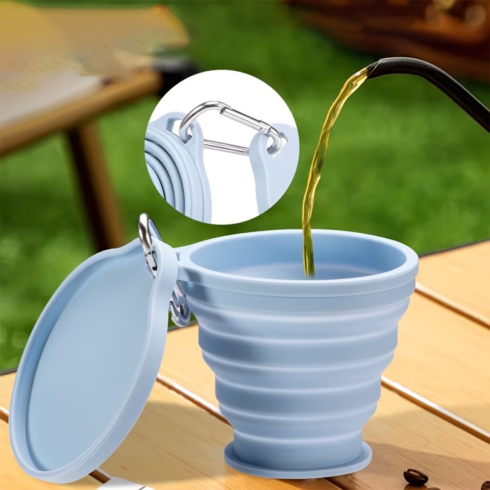 Water Bottle Collapsible - Portable Silicone Folding Cup with Hanging