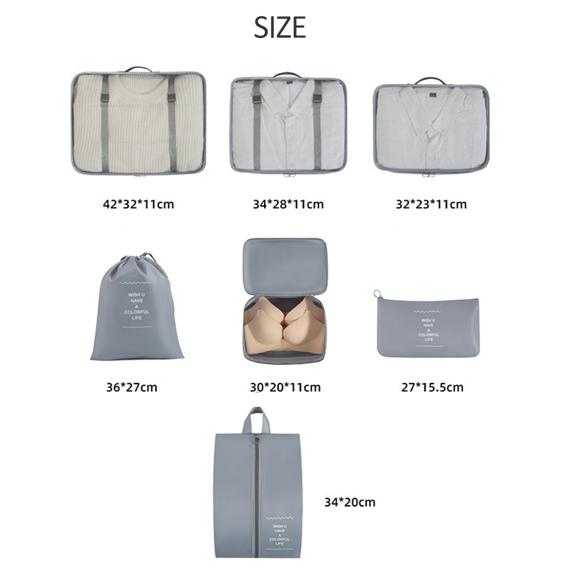7 Piece Luggage Clothes Organi - Travel Accessories Packing Cubes review and price