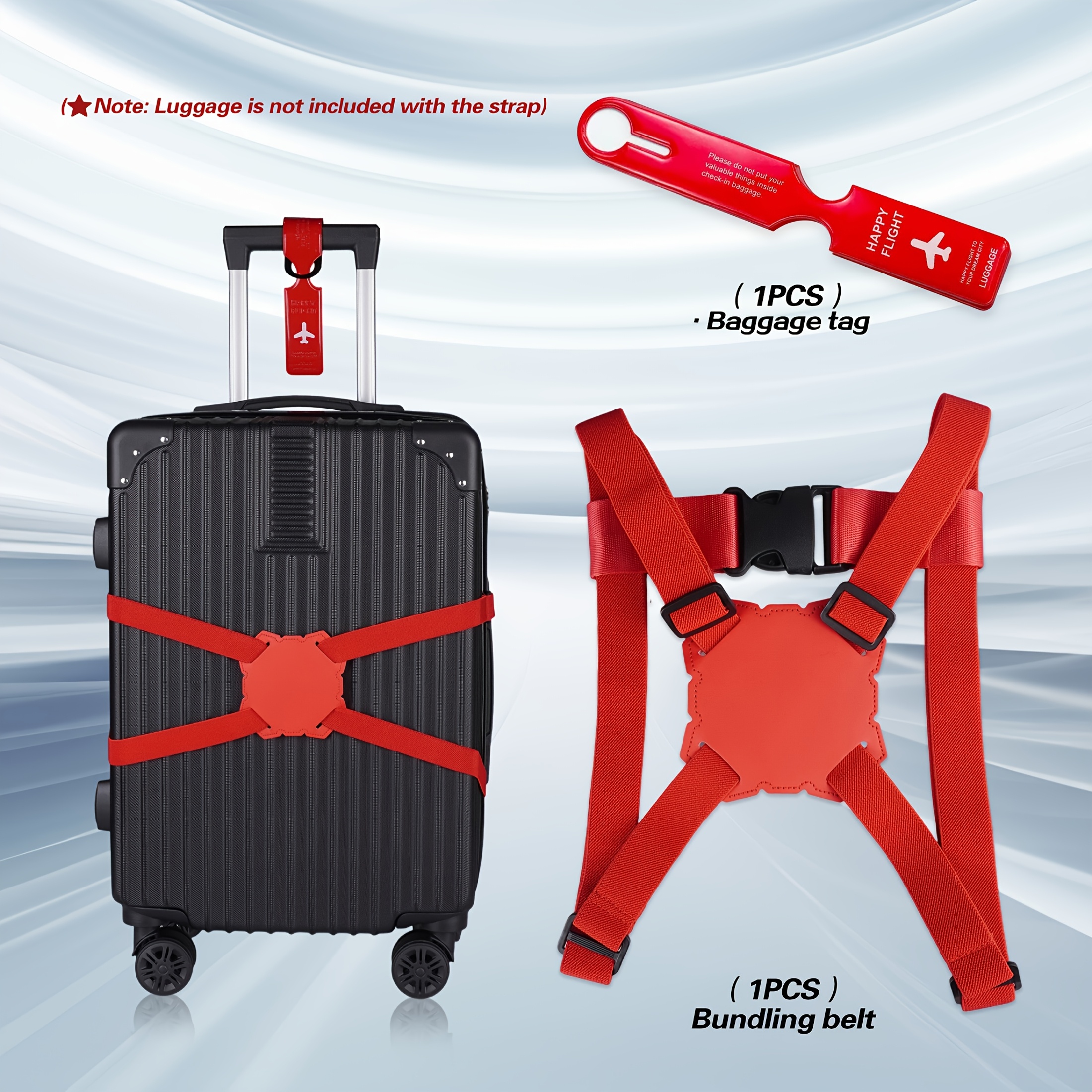 2-Piece Luggage Strap Set + Lu - Travel Accessories Gift Set review and price