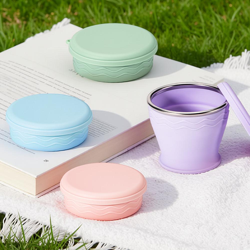 Foldable Silicone Cup With Lid - Water Bottle Collapsible review and price