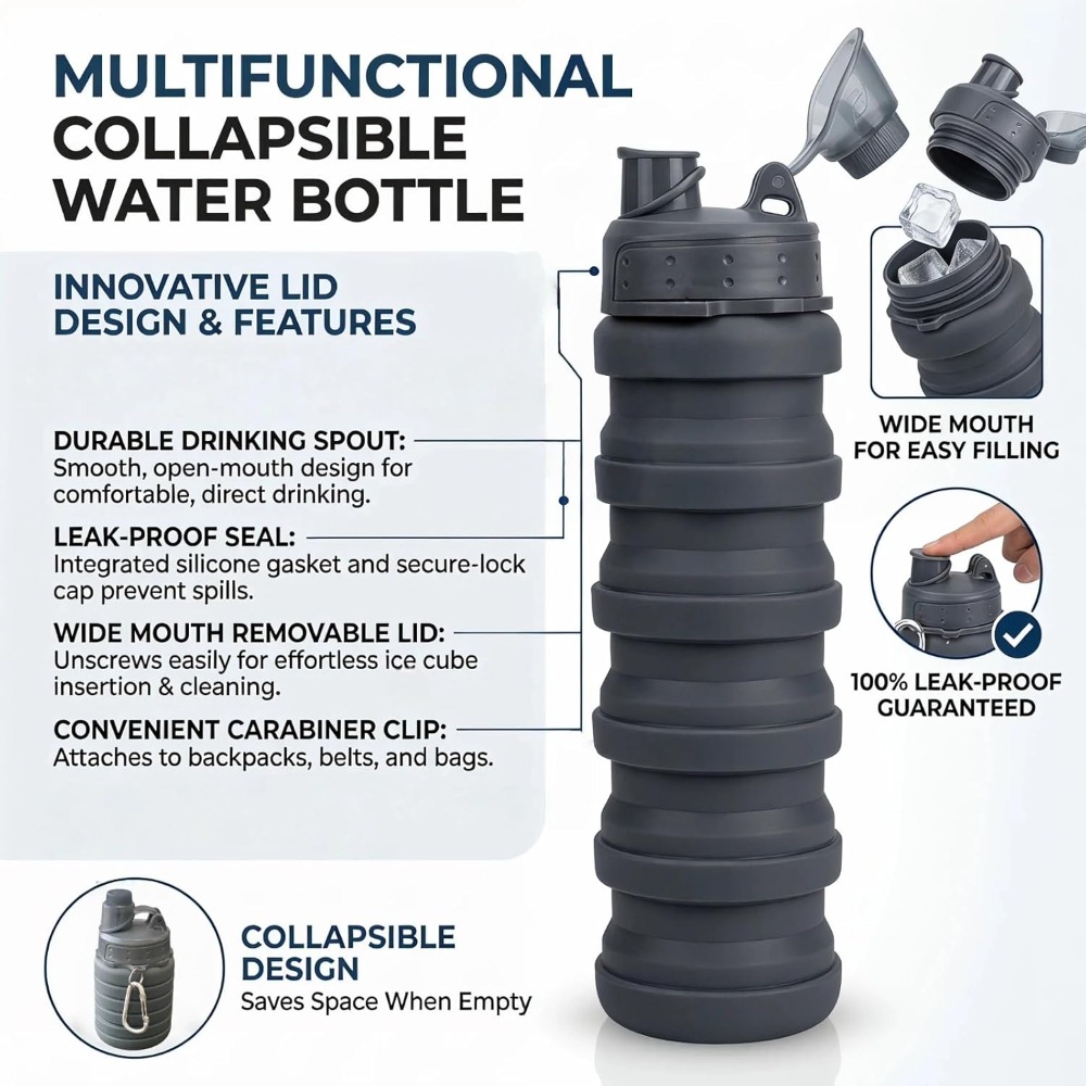 Collapsible Water Bottle 500ml - Water Bottle Collapsible review and price