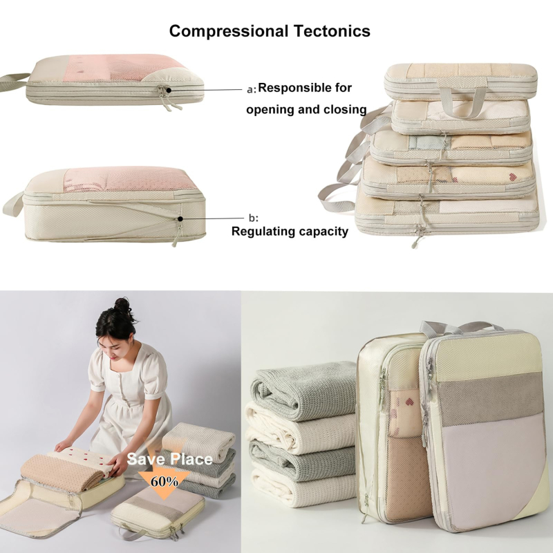 5PCS Compression Packing Cubes - Travel Accessories Packing Cubes review and price