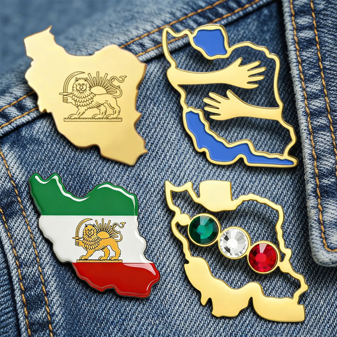 Dawapara Iran Map Shape Brooch - Travel Accessories Gift Set review and price