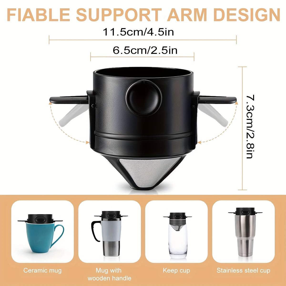 Coffee Filter Cup Portable Reu - Water Bottle Collapsible review and price